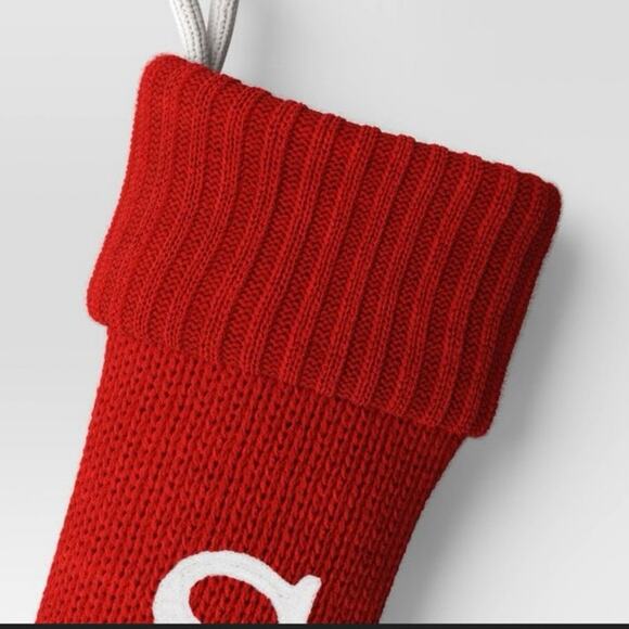 NEW Wondershop Red Knit Monogram Christmas Stocking Letter S Cozy Festive Decor - Picture 3 of 5